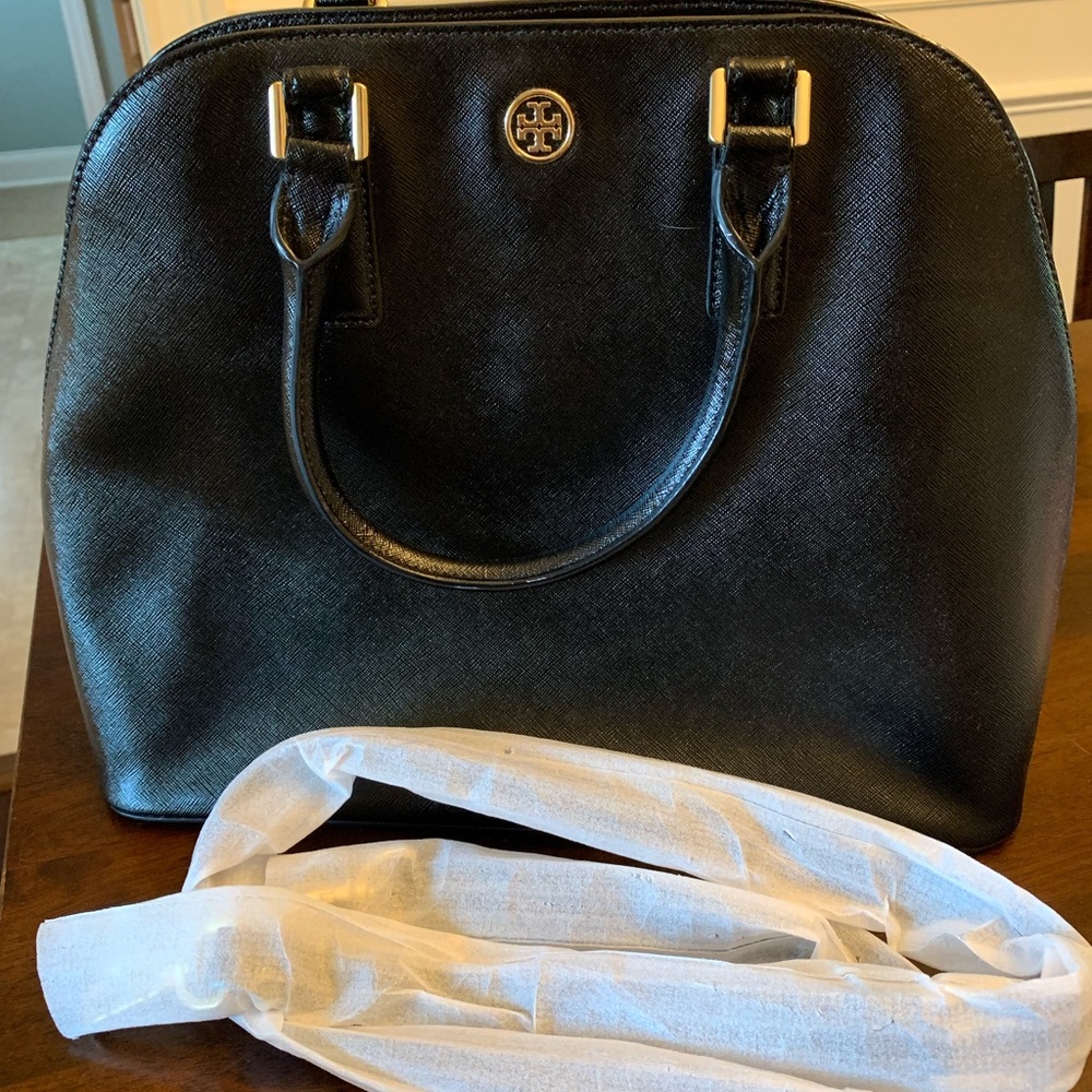 Black leather Tory Burch bag